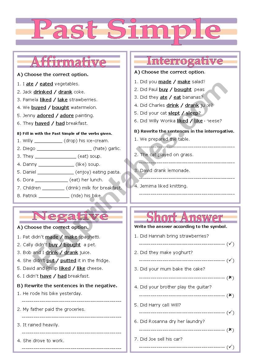 Past Simple Review worksheet