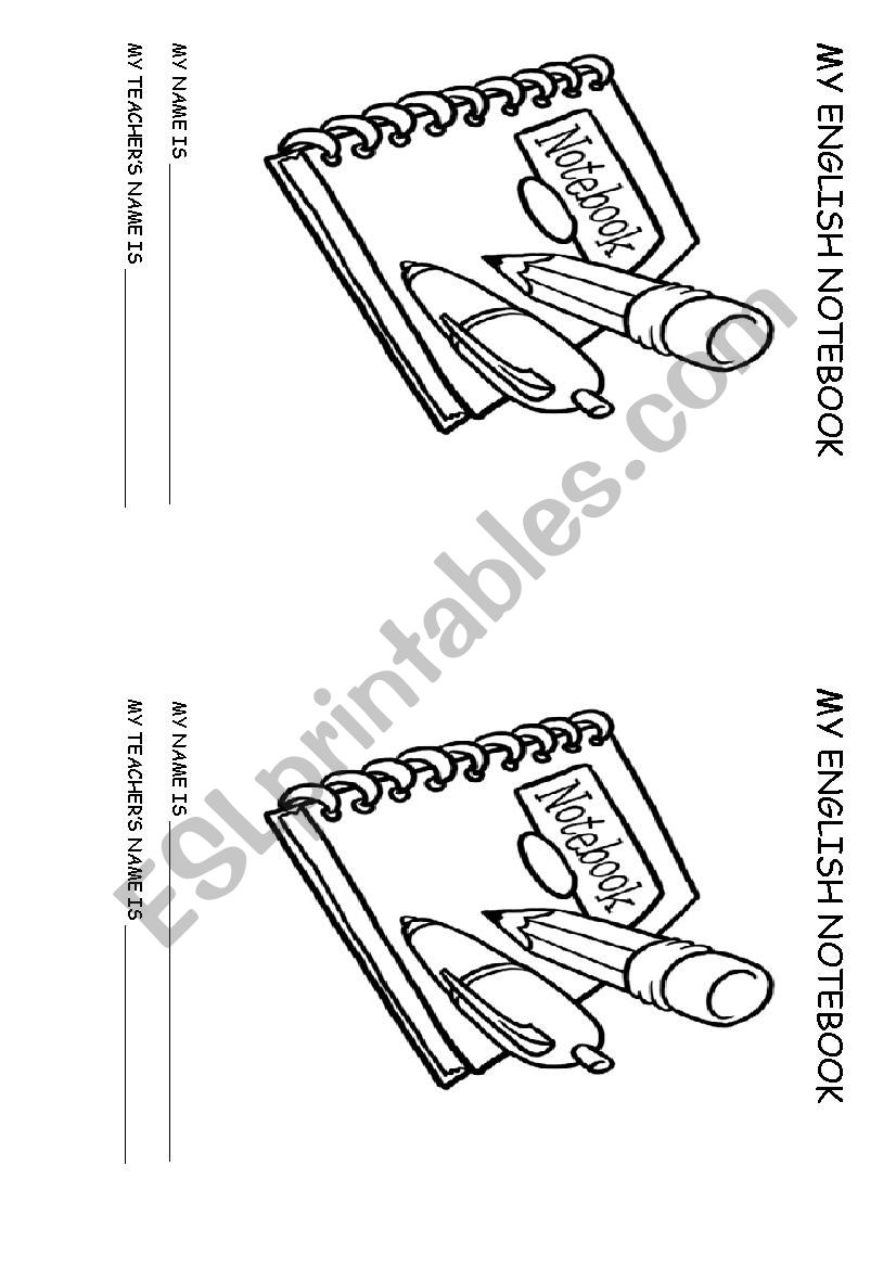 Notebook Cover worksheet