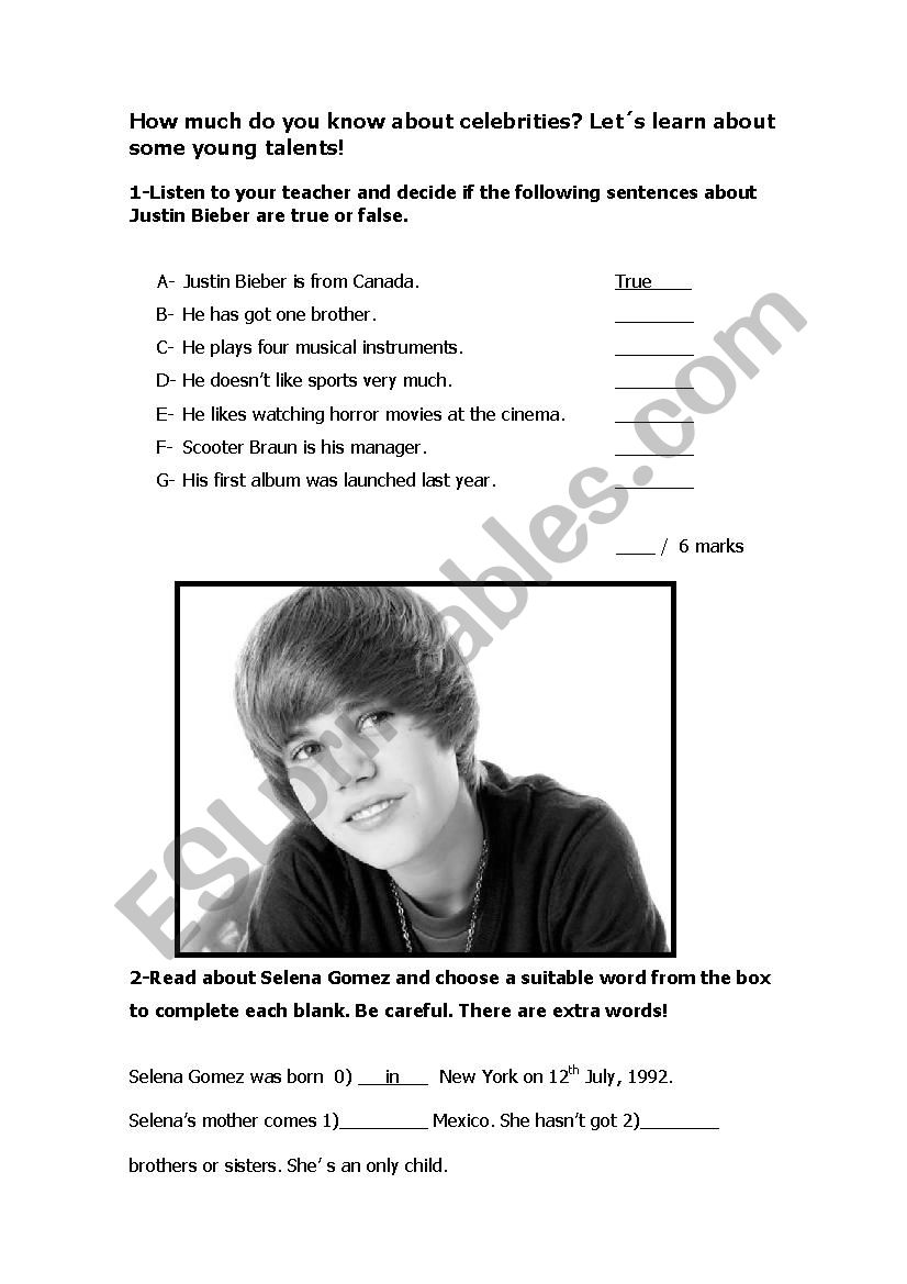 Diagnostic Test worksheet