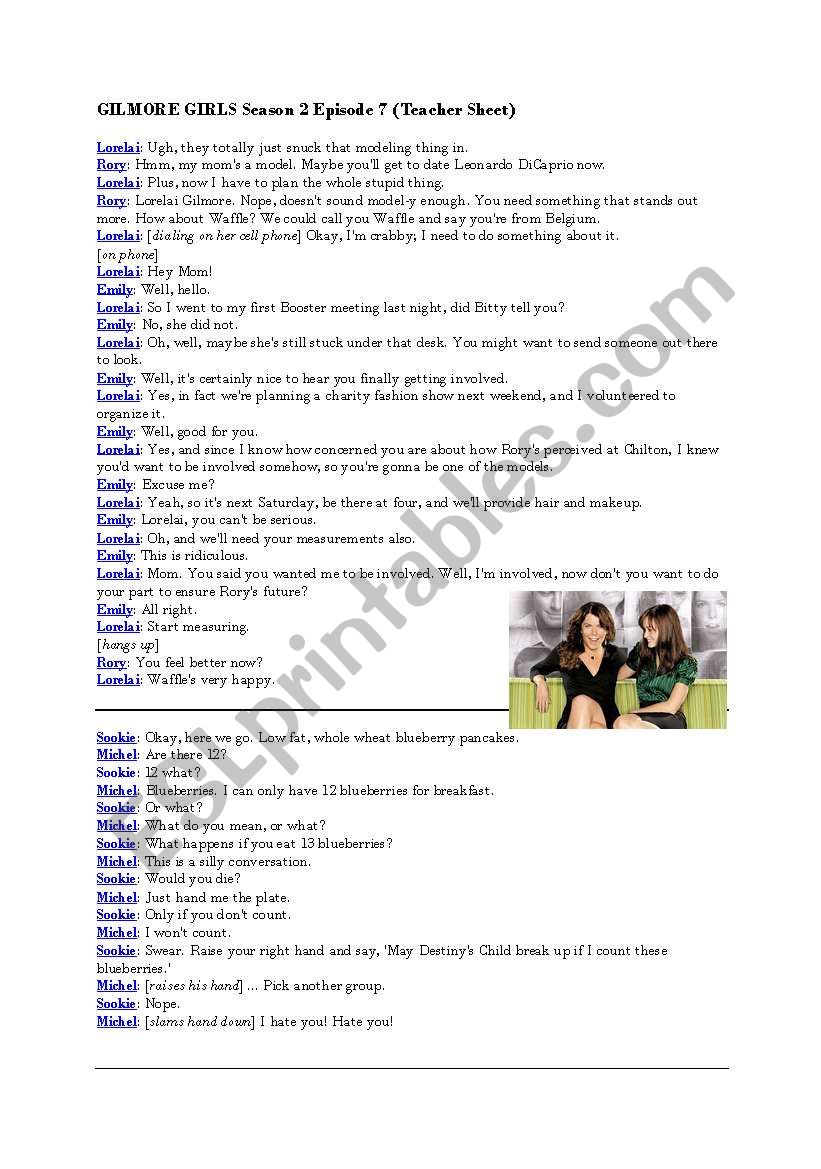 Gilmore Girls Season 2 Episode 7 Cloze