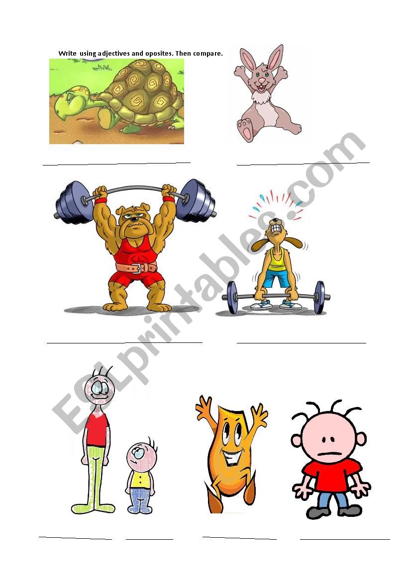  comparisons and adjectives. worksheet