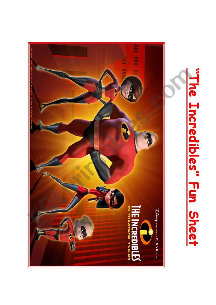 The Incredibles - Fun Question Pack