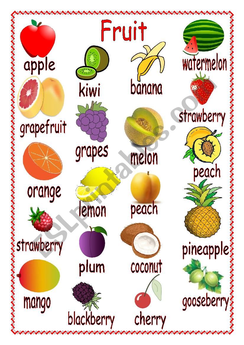 Fruit worksheet