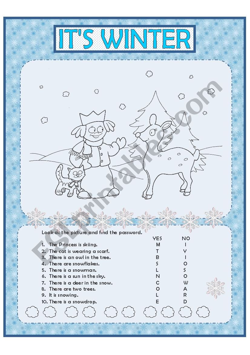 Its Winter! worksheet