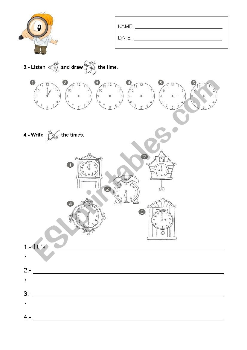 The time worksheet