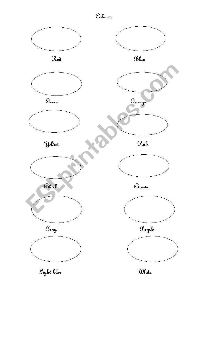 Colour worksheet