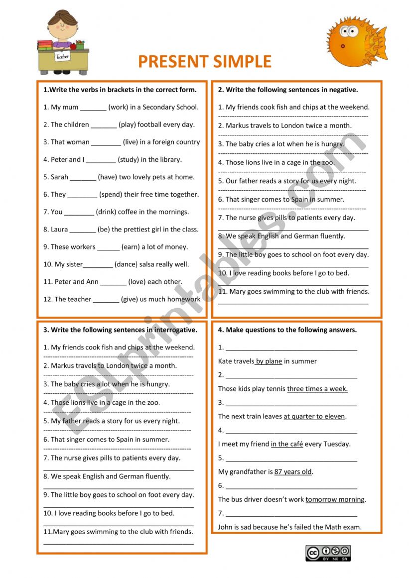 Present Simple worksheet