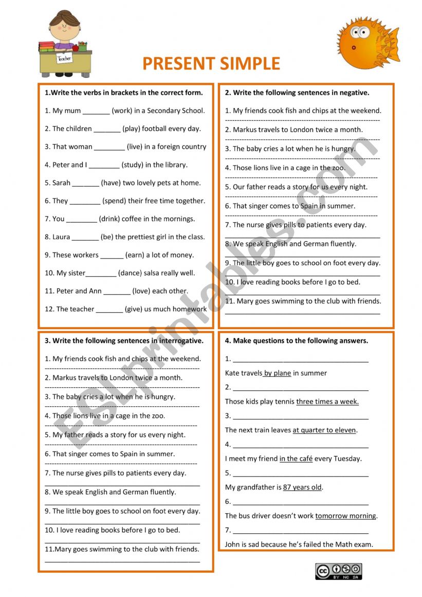 Present Simple worksheet