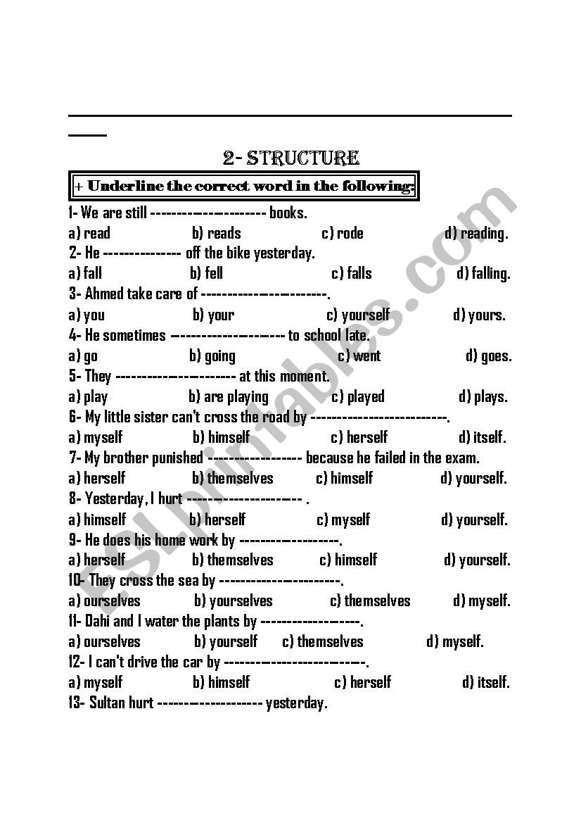 grammar worksheet