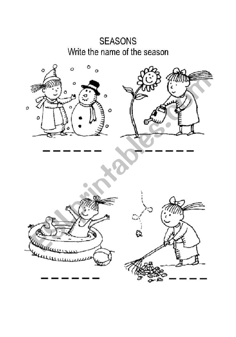 Seasons Coloring Page worksheet