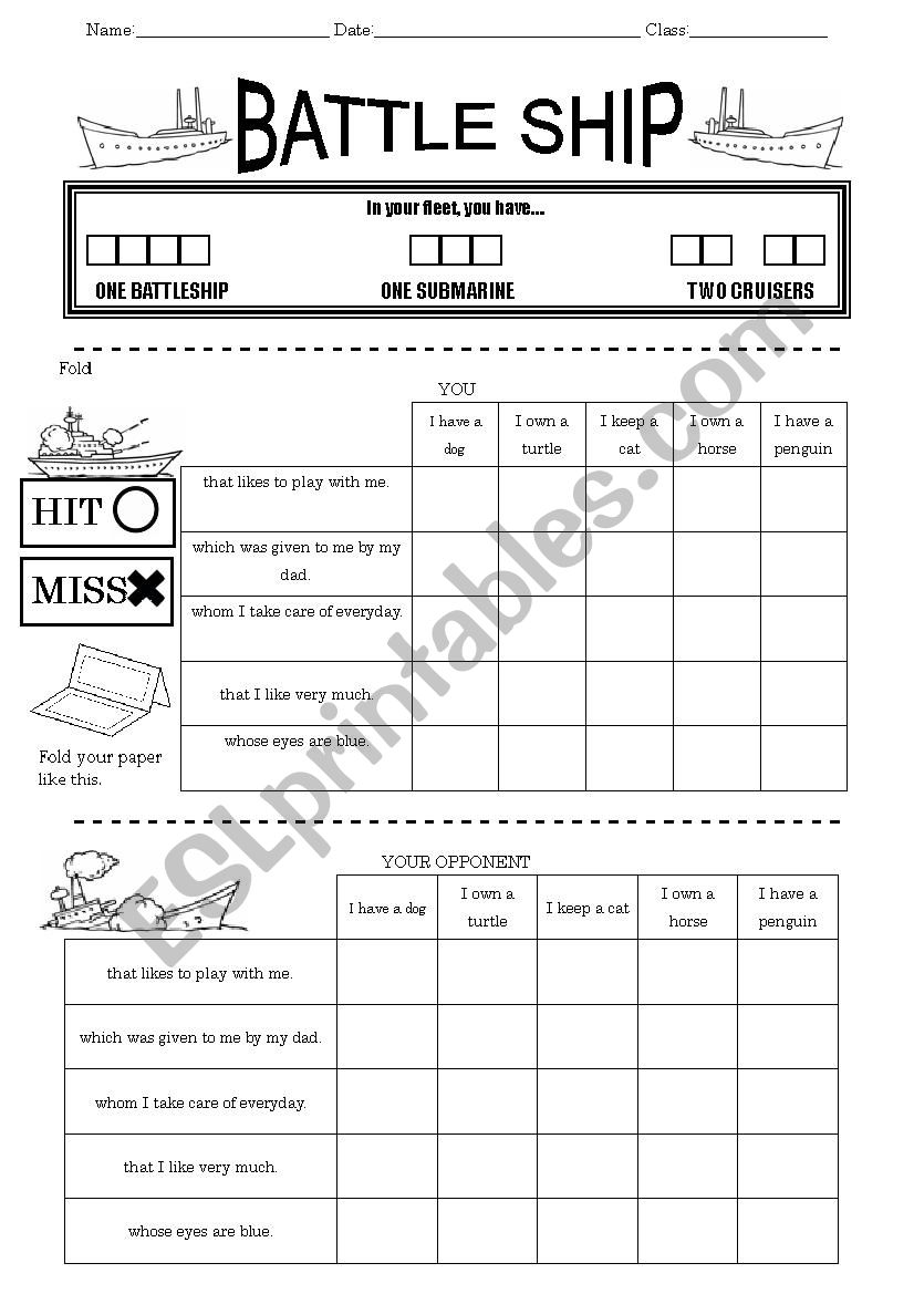 Battleship - Relative Pronouns
