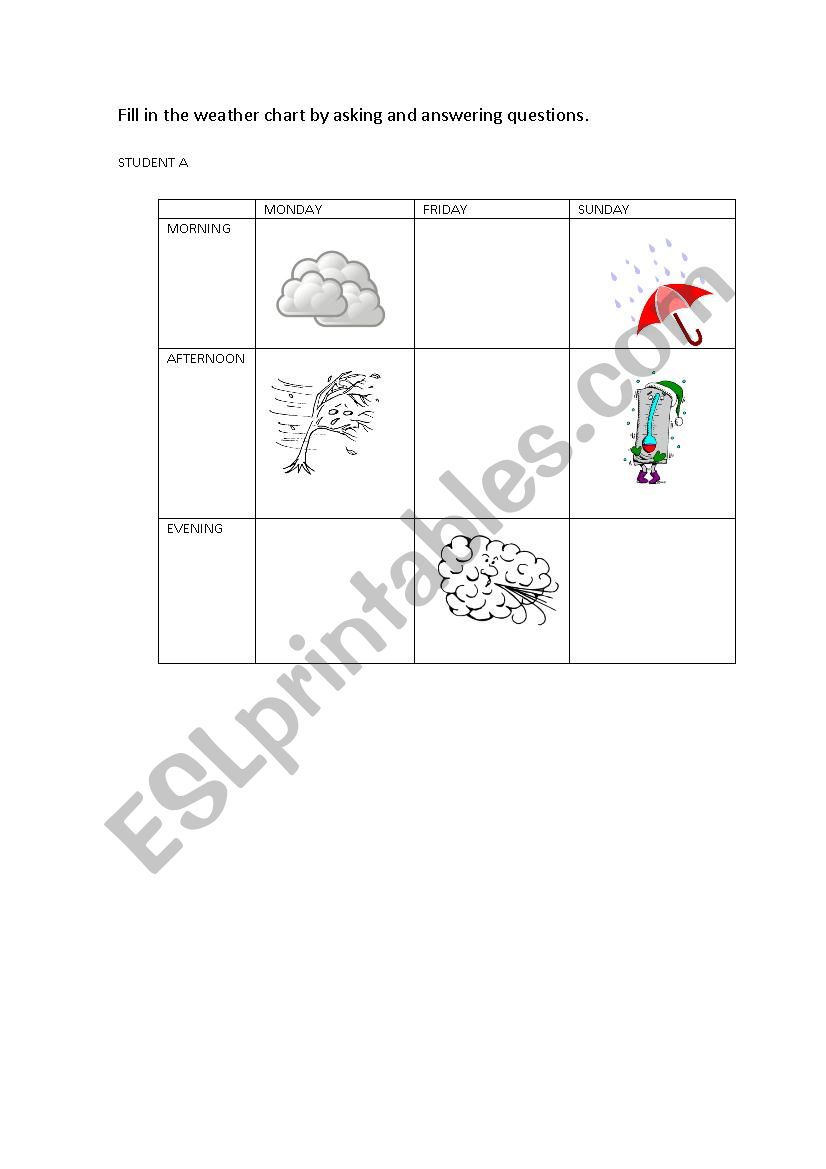 Weather lesson worksheet
