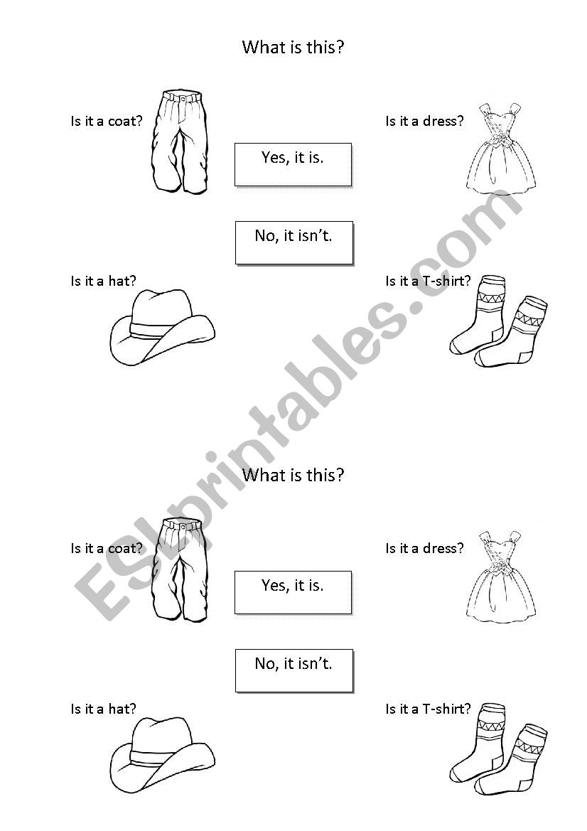 clothes worksheet