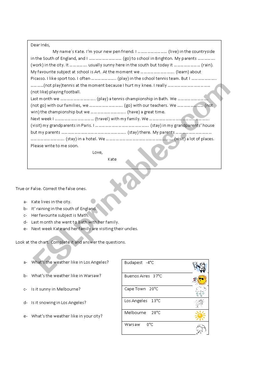 Revision activities worksheet