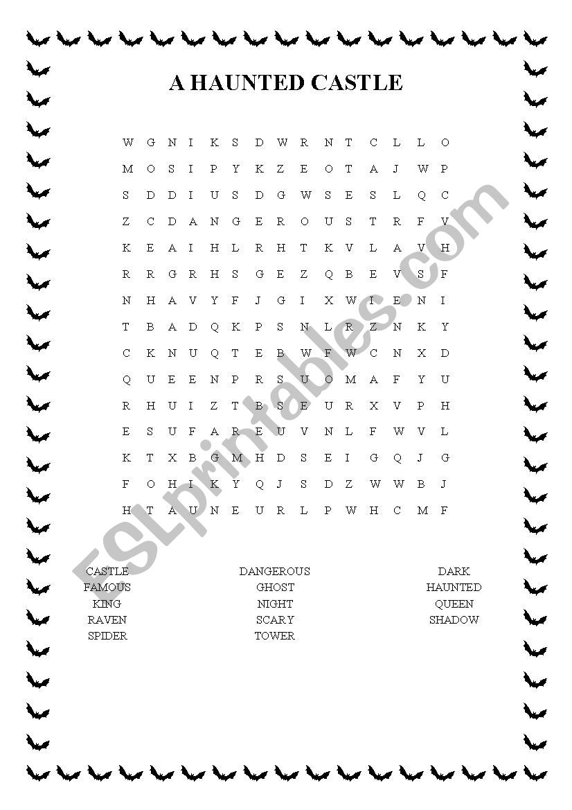 A HAUNTED CASTLE worksheet