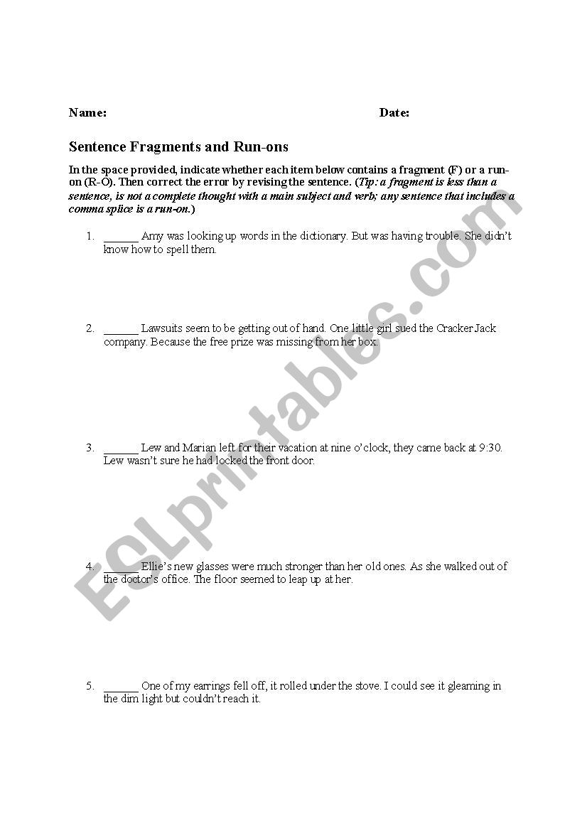sentence-fragments-and-run-ons-esl-worksheet-by-amk5788