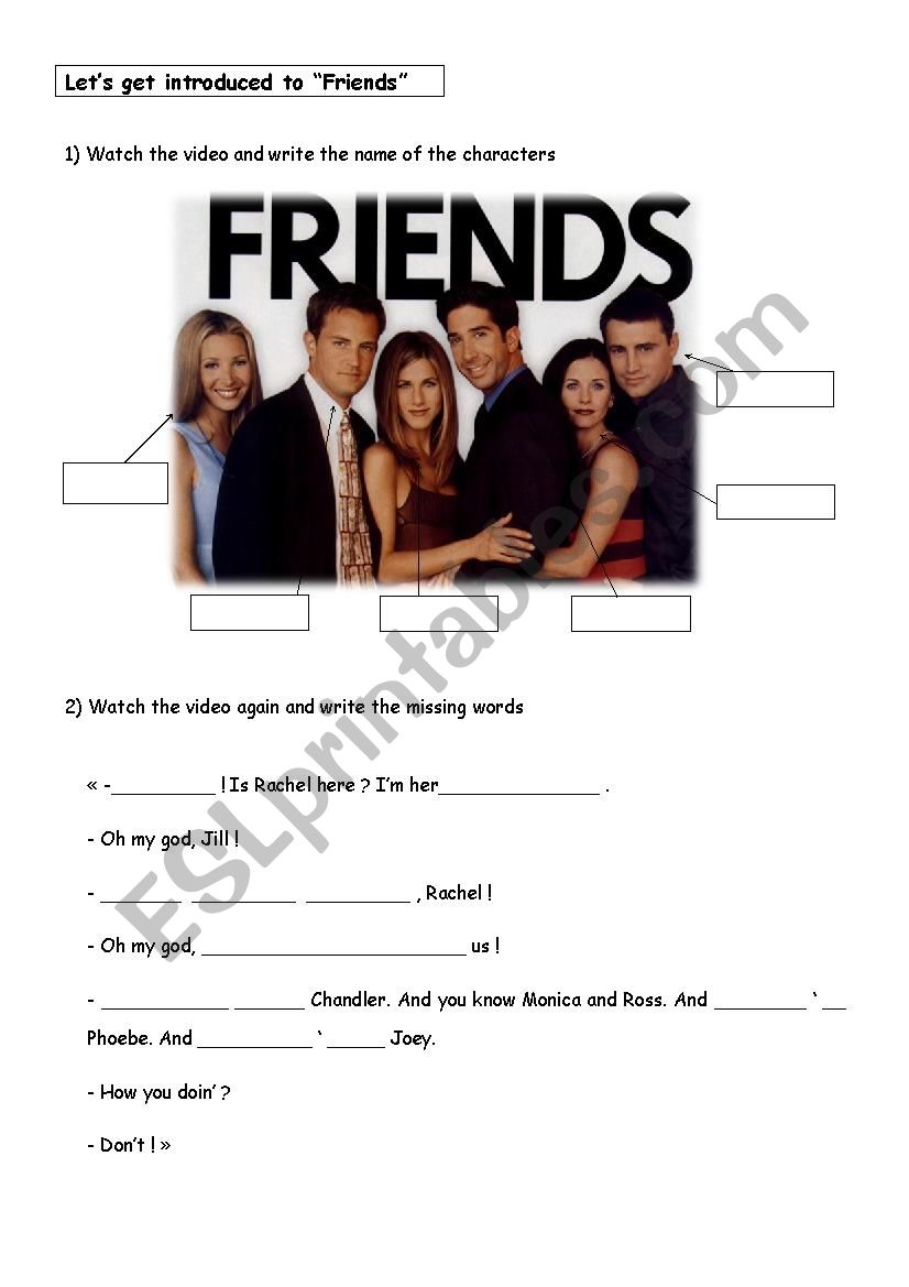 introducing people - FRIENDS worksheet