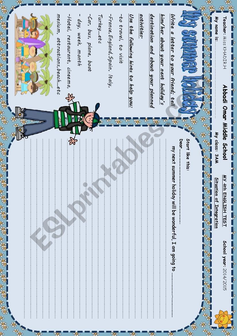 test -4- 3MS worksheet