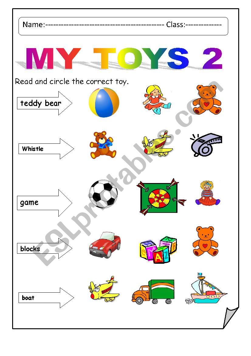 My Toys worksheet