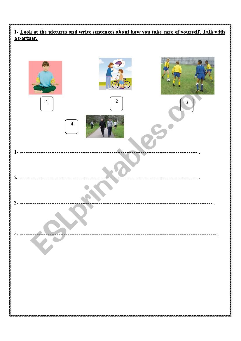 sports and exercises worksheet