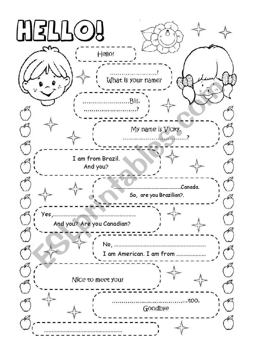 Personal information. worksheet