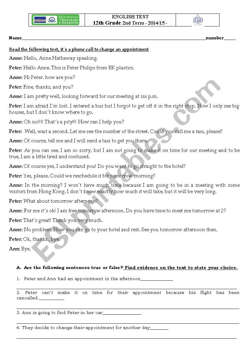 changing-an-appointment-esl-worksheet-by-morbey