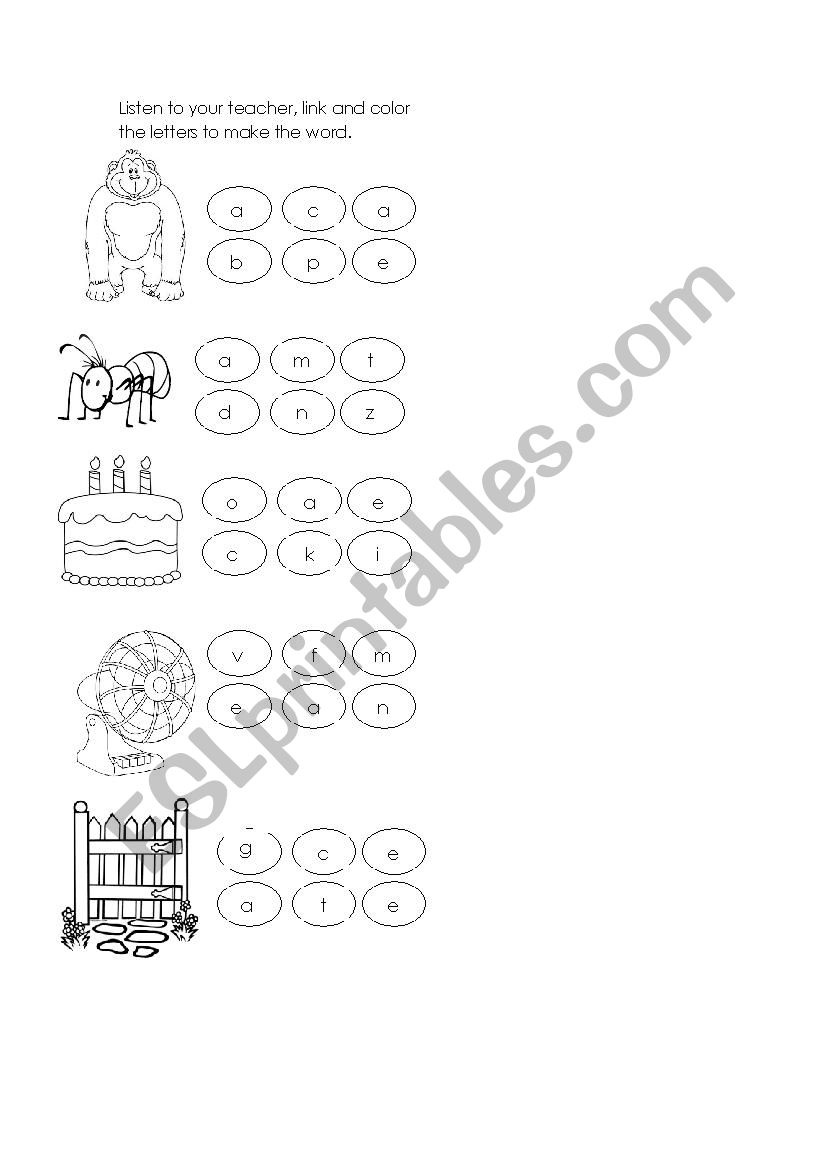 long and short a worksheet