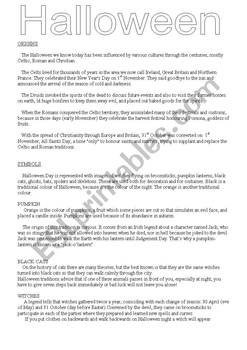Halloween  worksheet