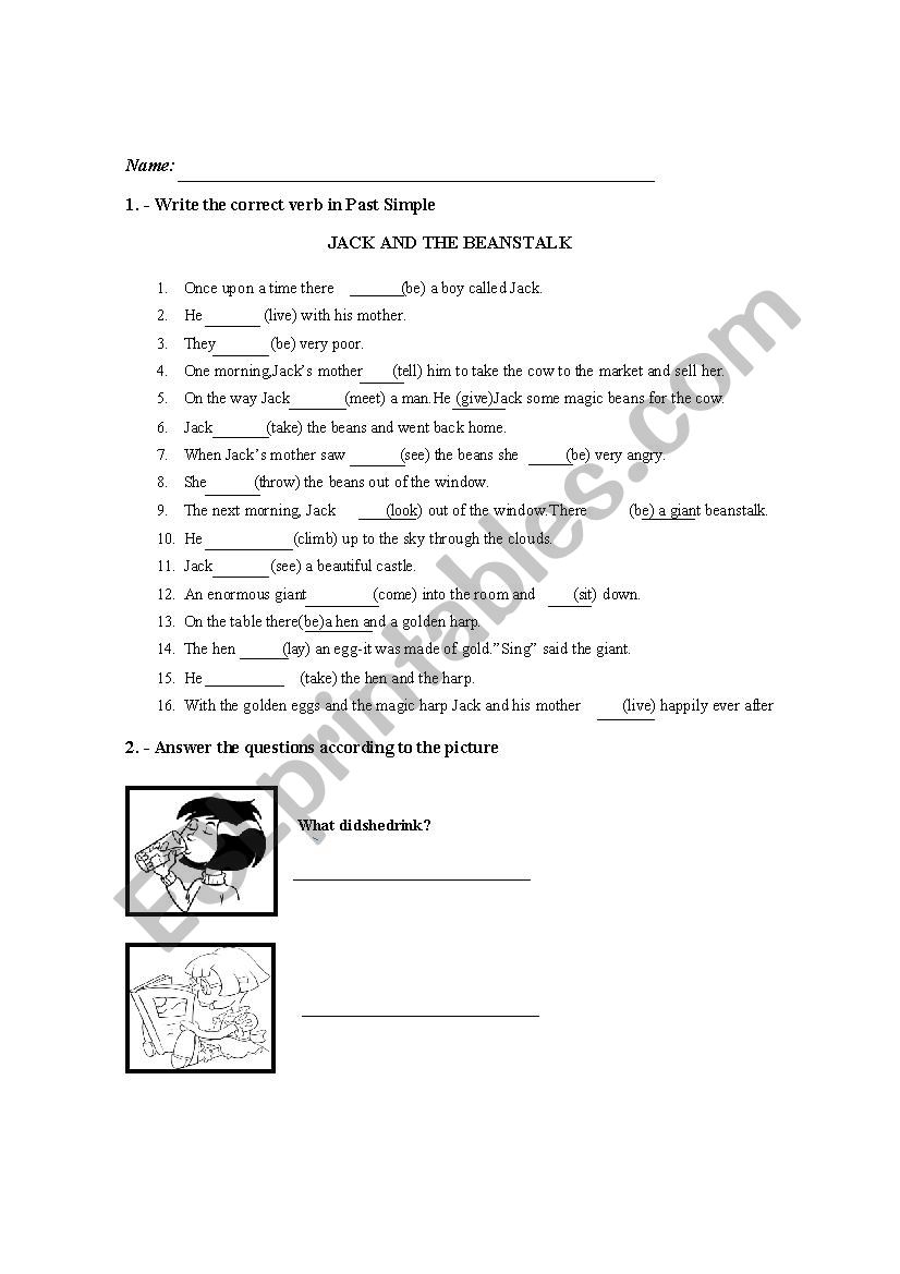 Past simple  worksheet