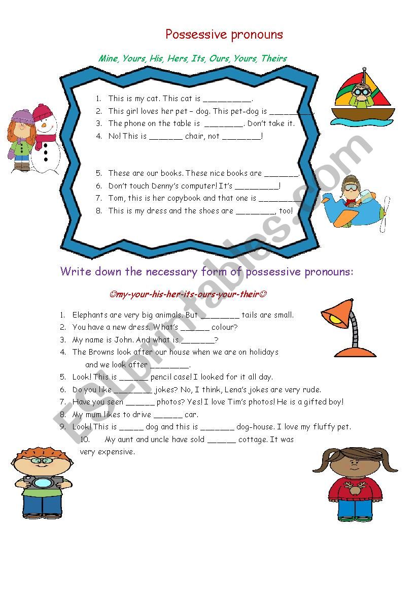 Possessive Pronouns worksheet