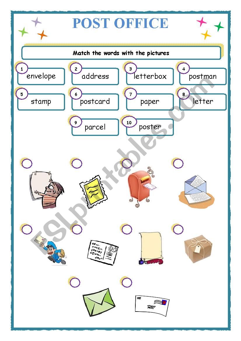 Post office worksheet