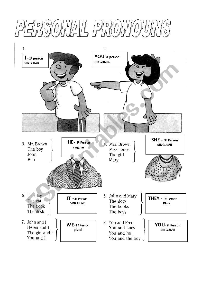 Personal Pronouns worksheet