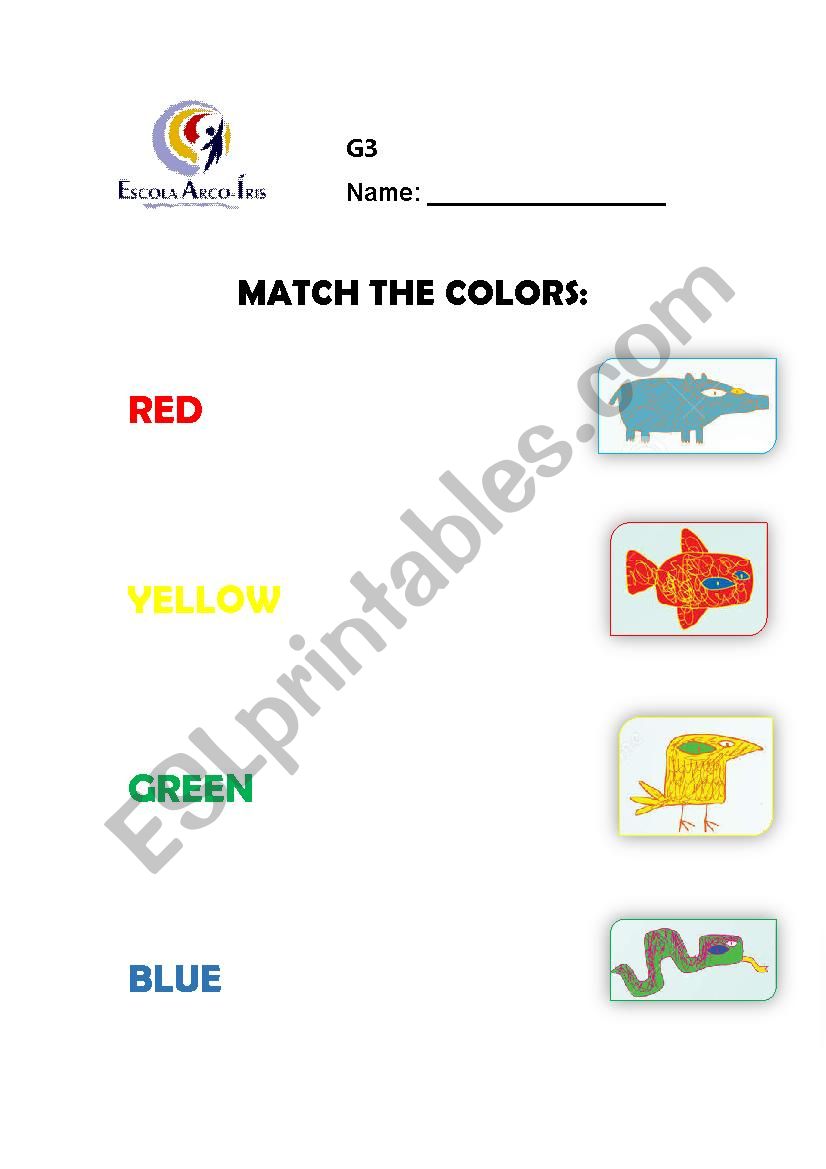 Colours worksheet
