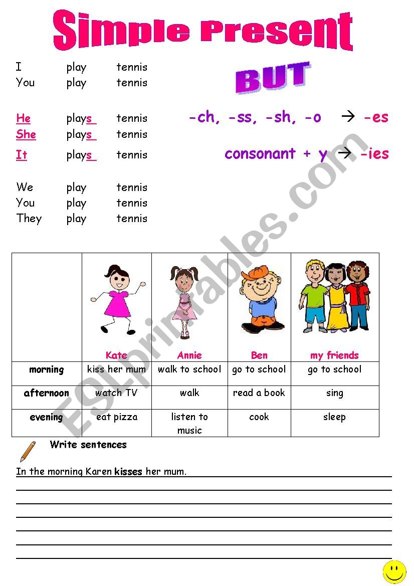 Simple Present (Affirmative) worksheet