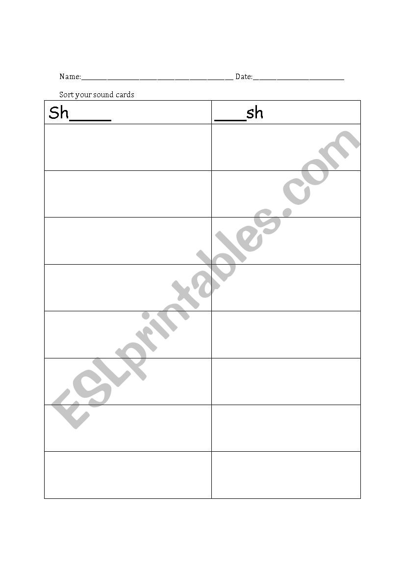 SH Digraph packet worksheet