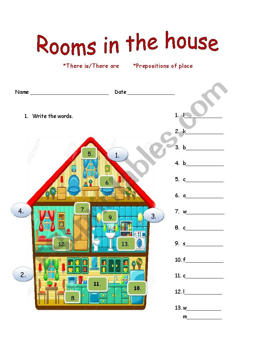 Rooms in the house-There is/There are