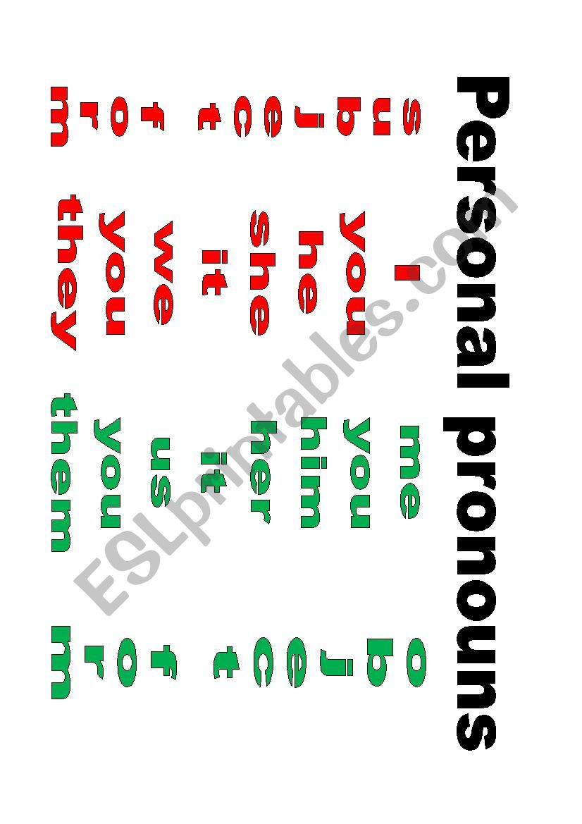 Personal Pronouns worksheet