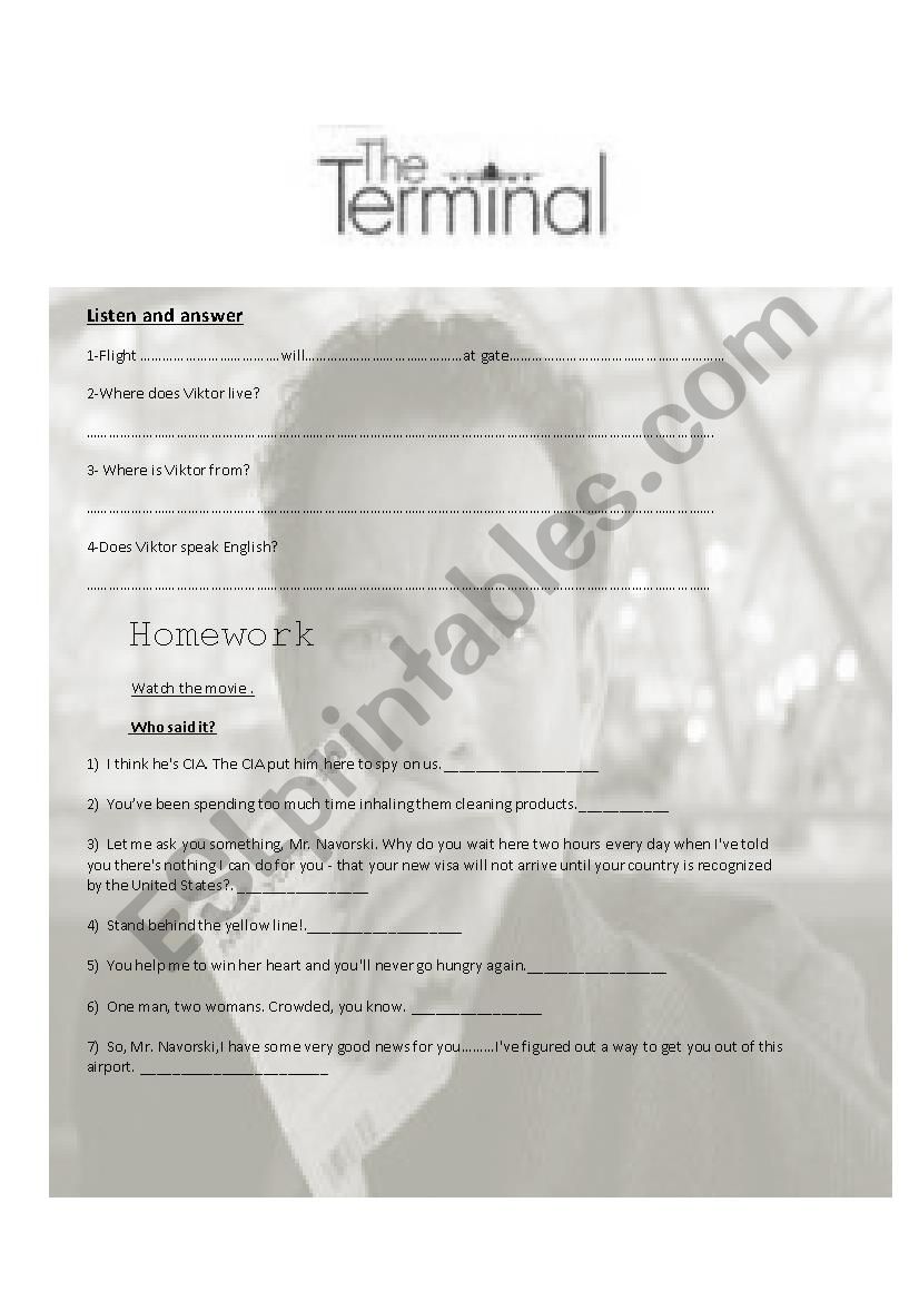 The Terminal worksheet