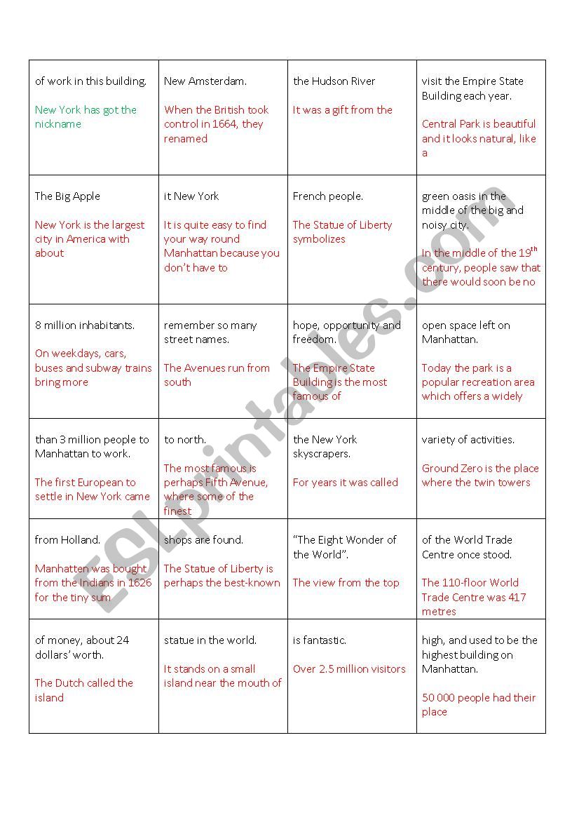 The USA - Loop worksheet