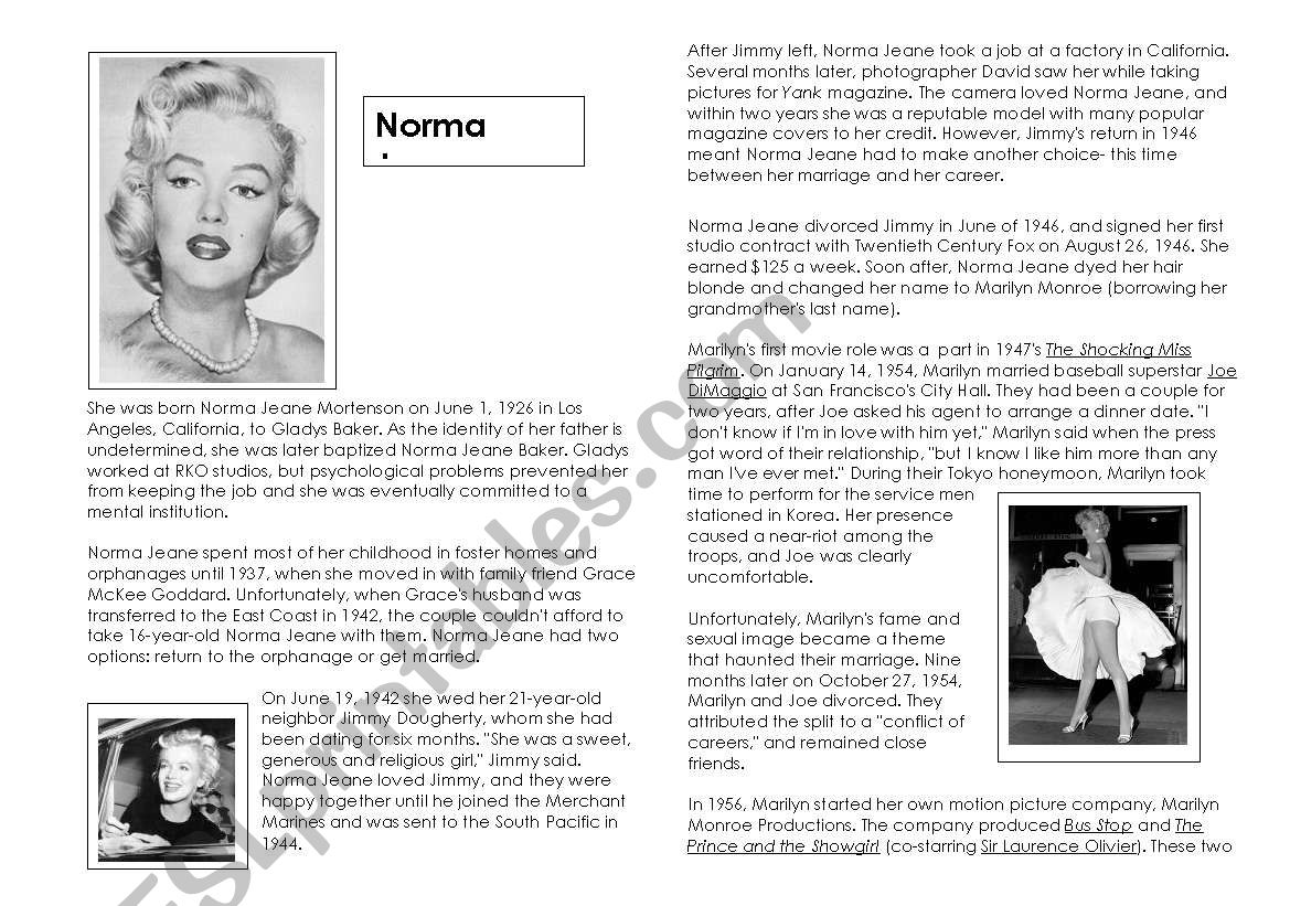 Реферат: Marylin Monroe Essay Research Paper Marilyn MonroeMarilyn