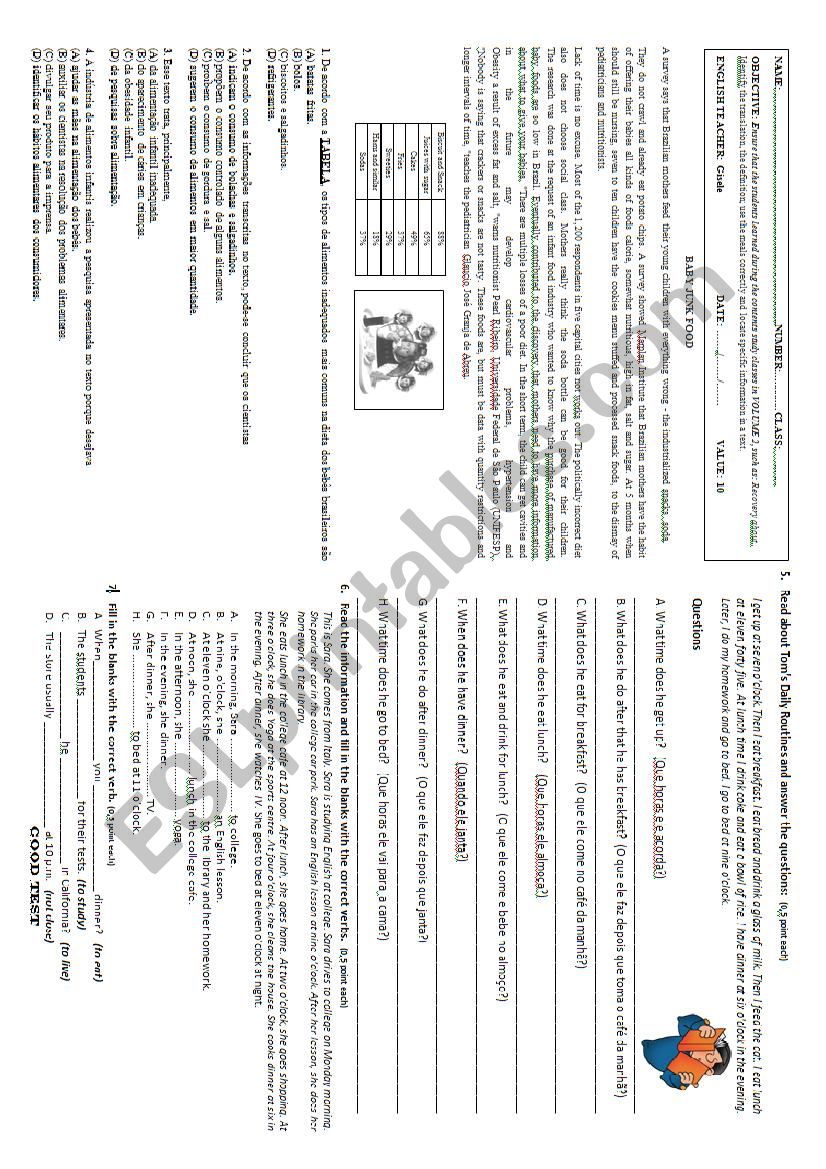 reading compreehention worksheet