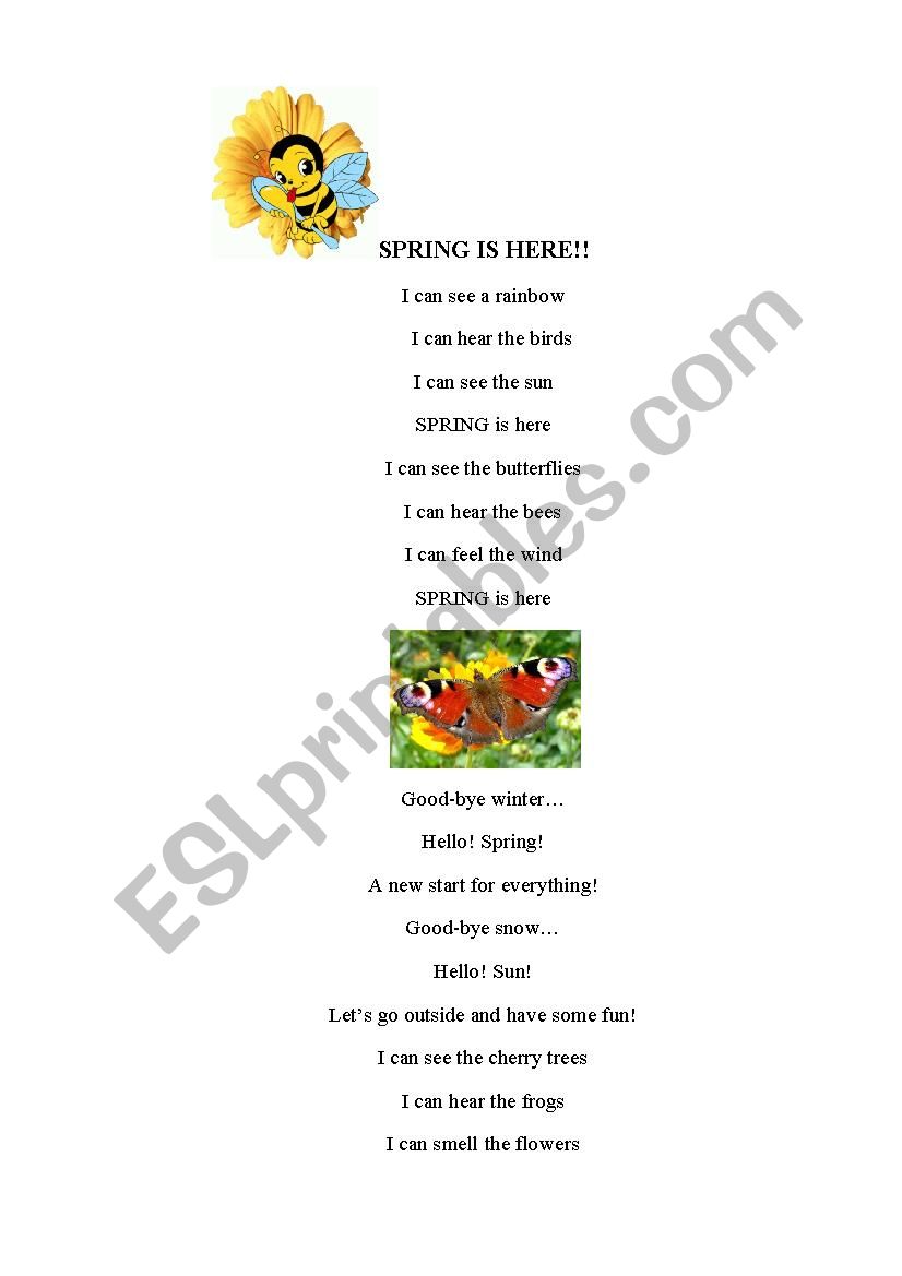 Spring is here worksheet