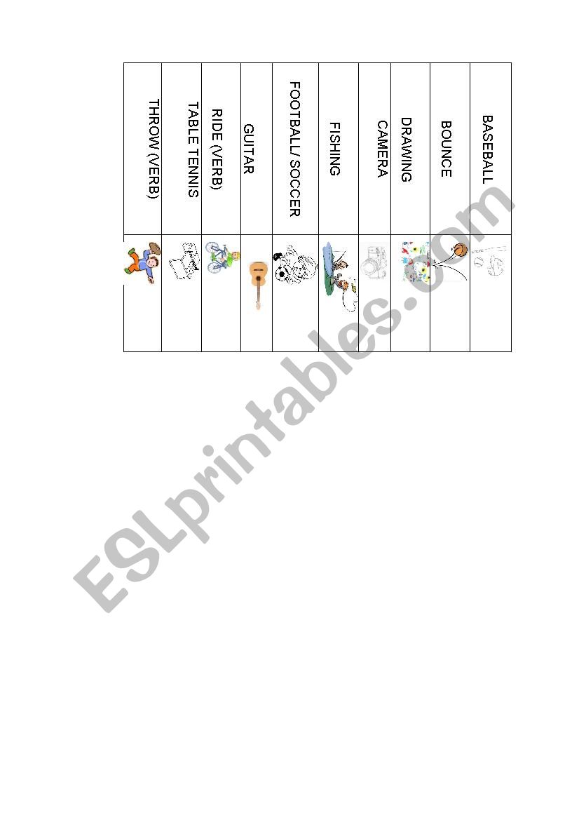 sports vocabulary worksheet