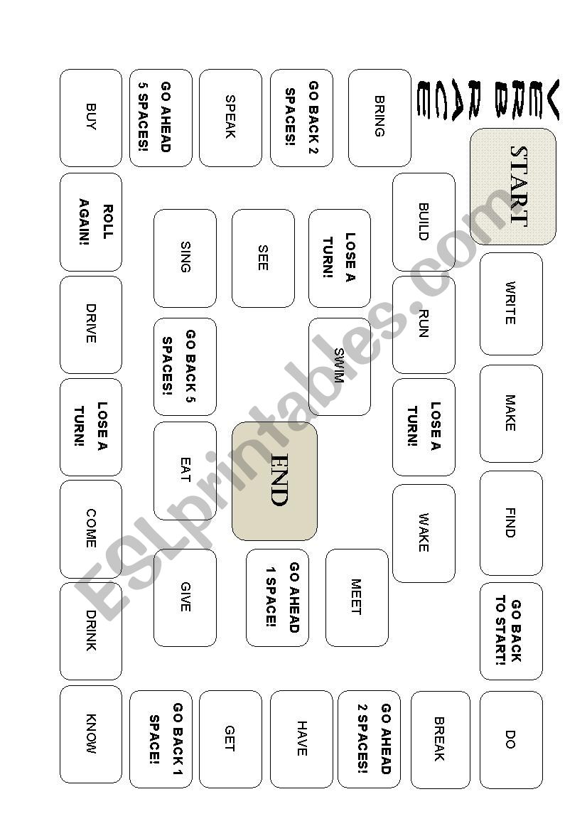 Verb Race Simple Past worksheet