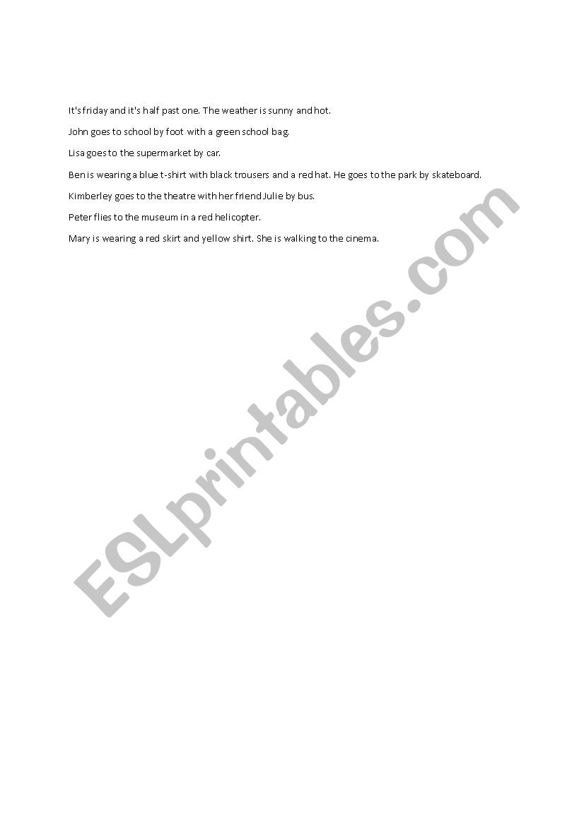 Around town  worksheet