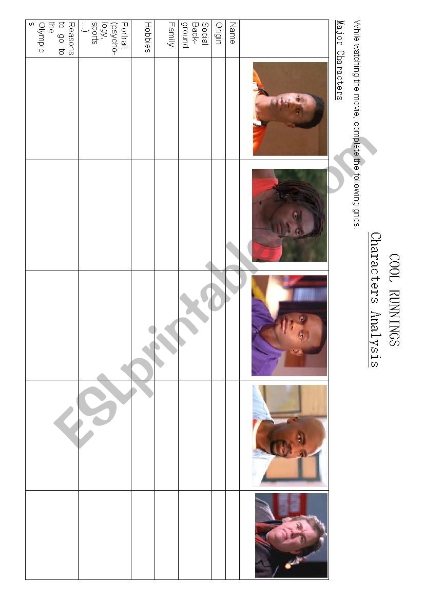 Cool Runnings worksheet