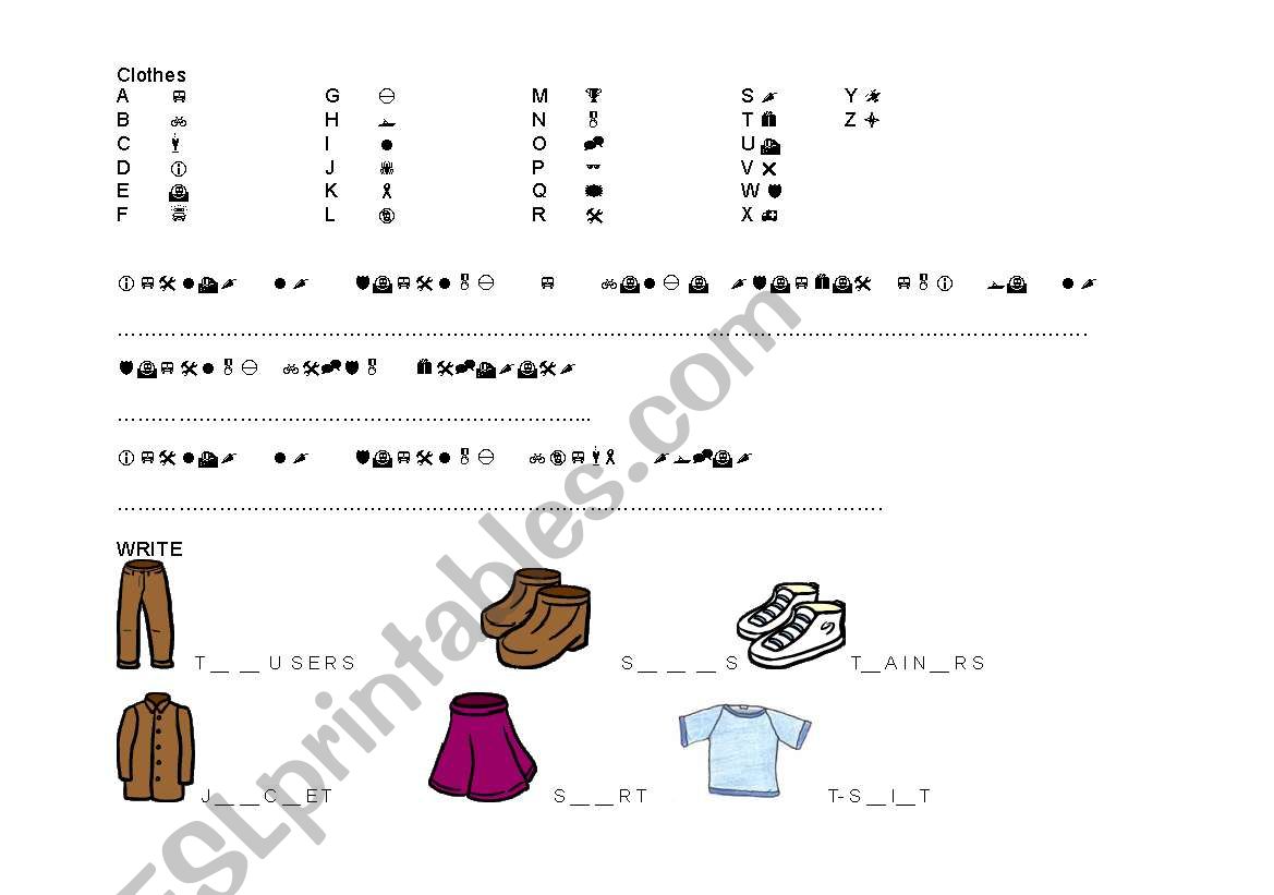 CLOTHES  worksheet