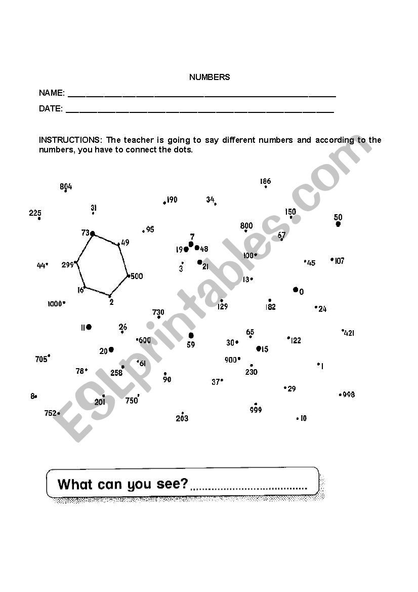 big numbers esl worksheet by sweetmarry2910