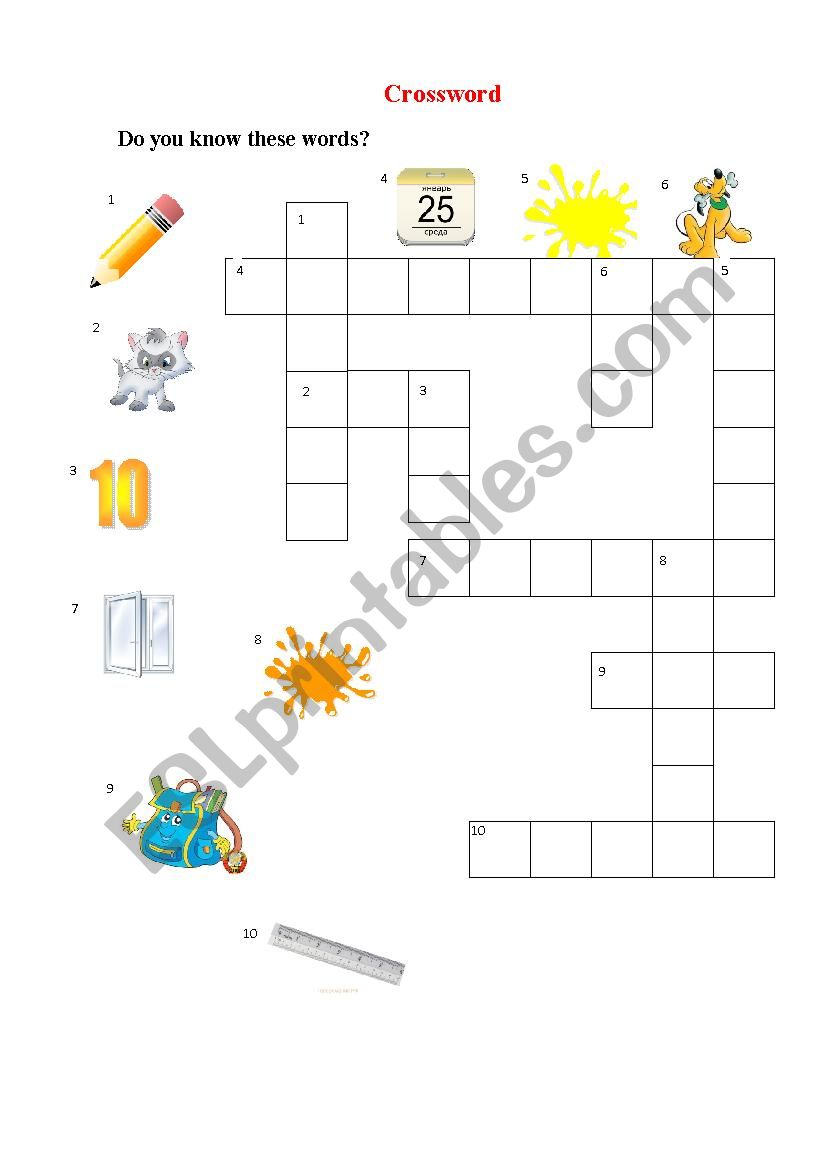 Crossword  worksheet