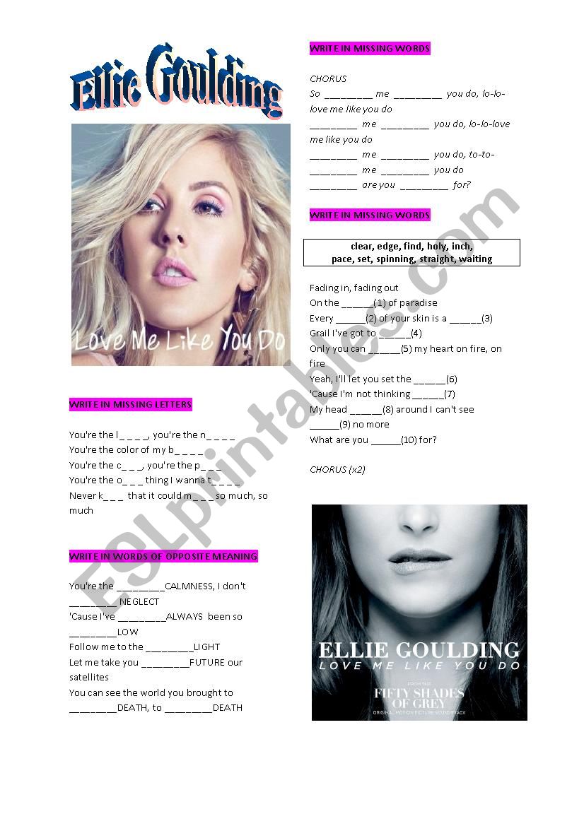 ELLIE GOULDING  LOVE ME LIKE YOU DO